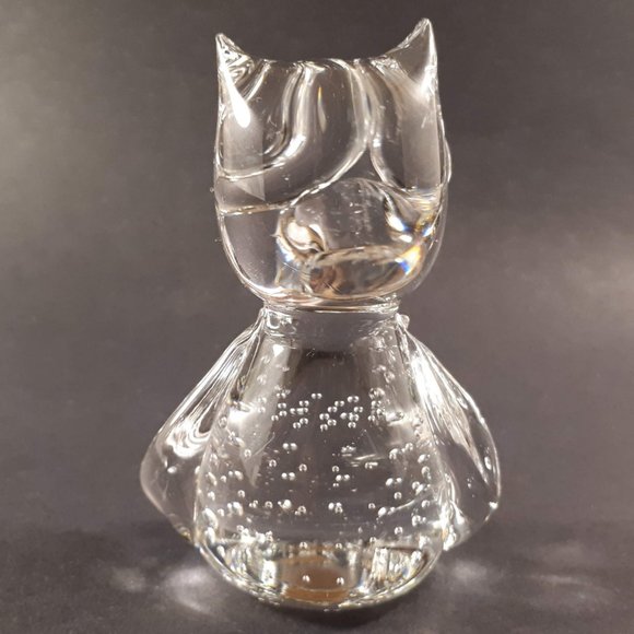 Vintage Large glass owl paperweight, figurine - Picture 4 of 8